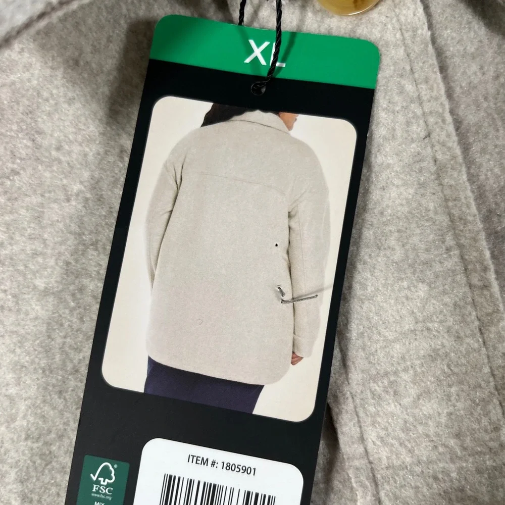 Banana Republic ladies' Utility Shacket Jacket 4 pocket sand‎ Button Front XL - Picture 10 of 12